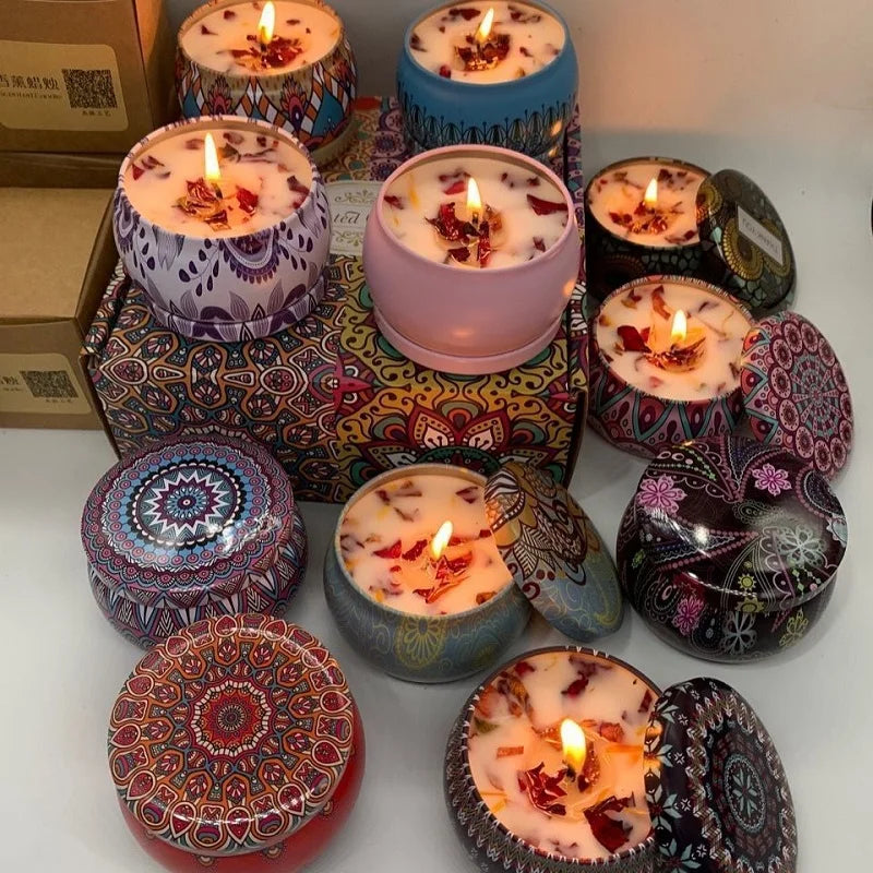 Velas Aromáticas Vintage em Caixa de Ferro