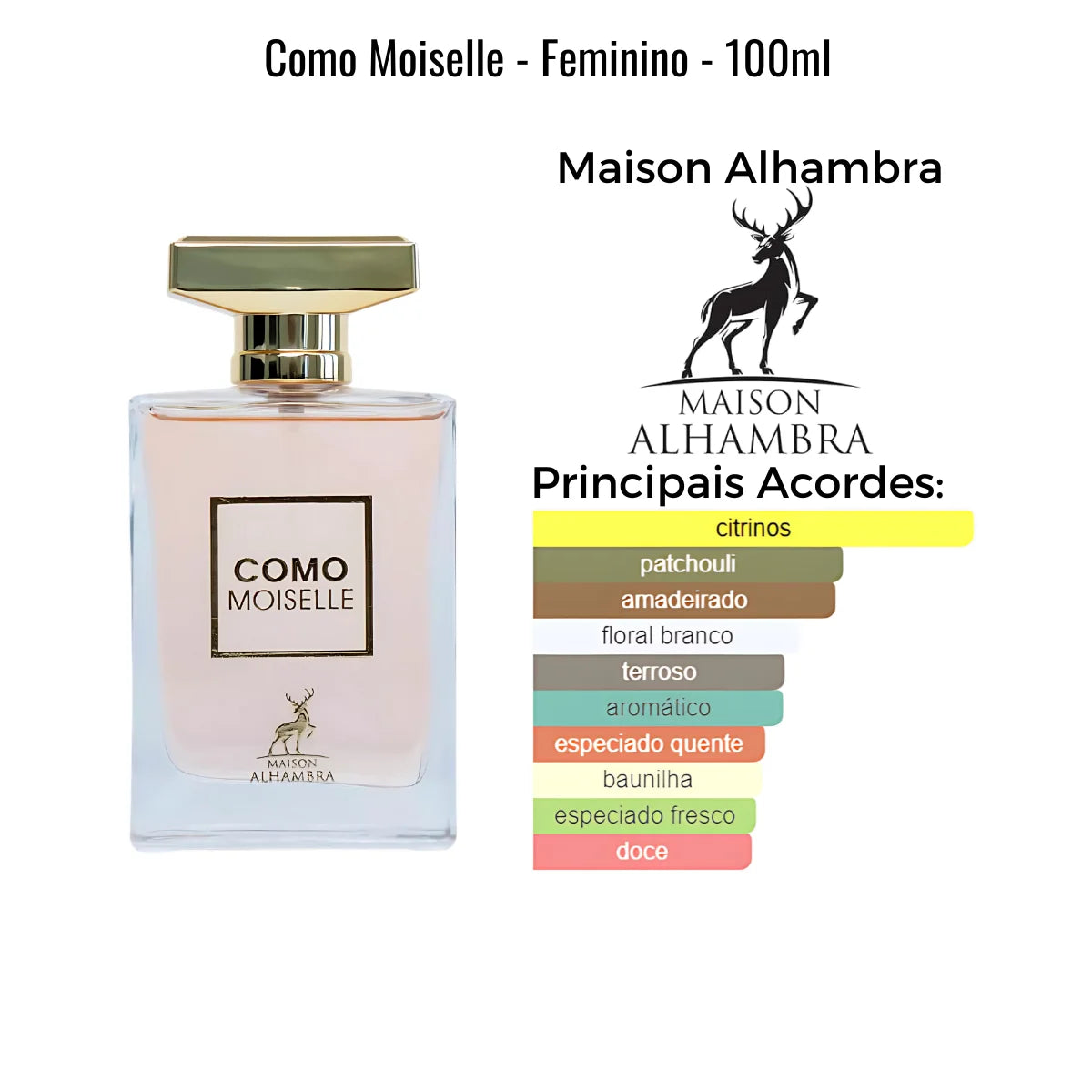 100ml Feminino Perfume Arábico COMO MOISELLE