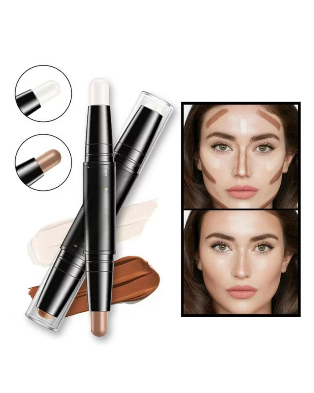 GlouUp Duo- Bastão de Contorno e Iluminação 2 em 1