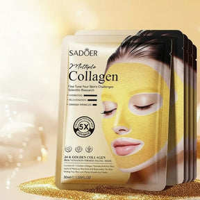 Máscaras faciais de colágeno dourado 24k da SADOER